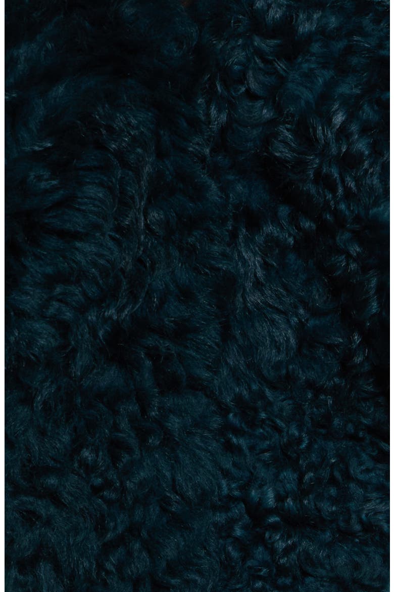 Genuine Shearling Neck Scarf, Alternate, color, VERDE PETROLIO