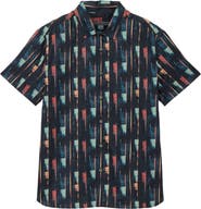 John Varvatos Sean Stripe Cotton Short Sleeve Button-Up Shirt