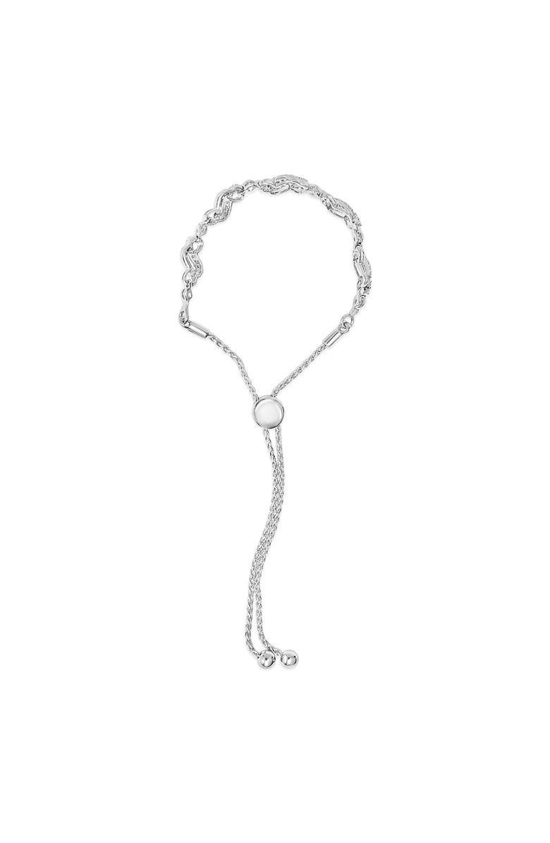 Haus of Brilliance Silver 1/2 Cttw Diamond Double Wave Bolo Bracelet, Alternate, color, White