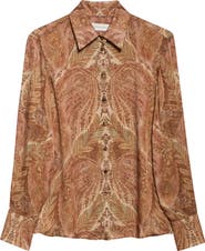 Zimmermann Hypnotic Silk Button-Up Shirt