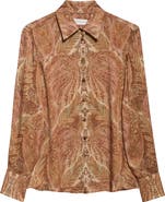 Zimmermann Hypnotic Silk Button-Up Shirt