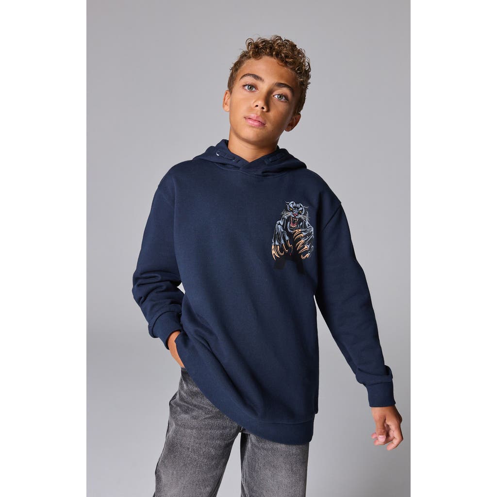 Smallsaints By Allsaints Kids' Beast Cotton Graphic Hoodie In Blue