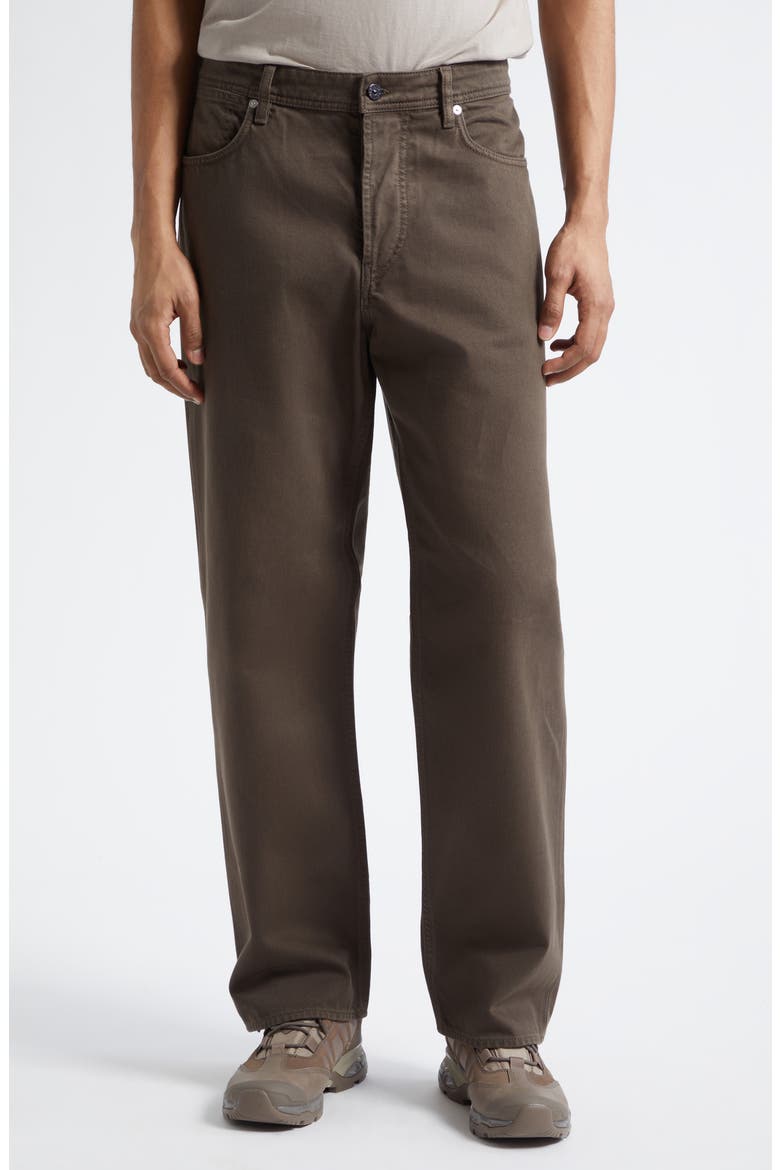 Cotton Five-Pocket Straight Leg Pants, Main, color, UMBER
