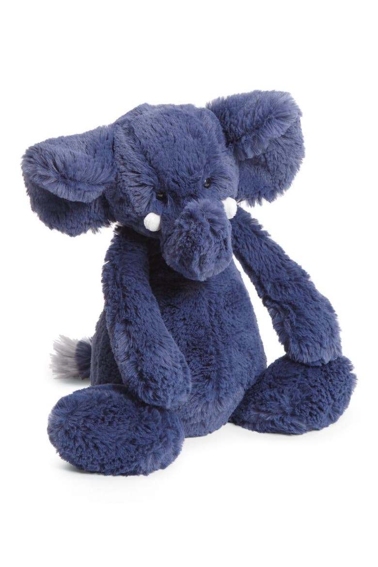 Bashful Elephant Stuffed Animal, Alternate, color, BLUE