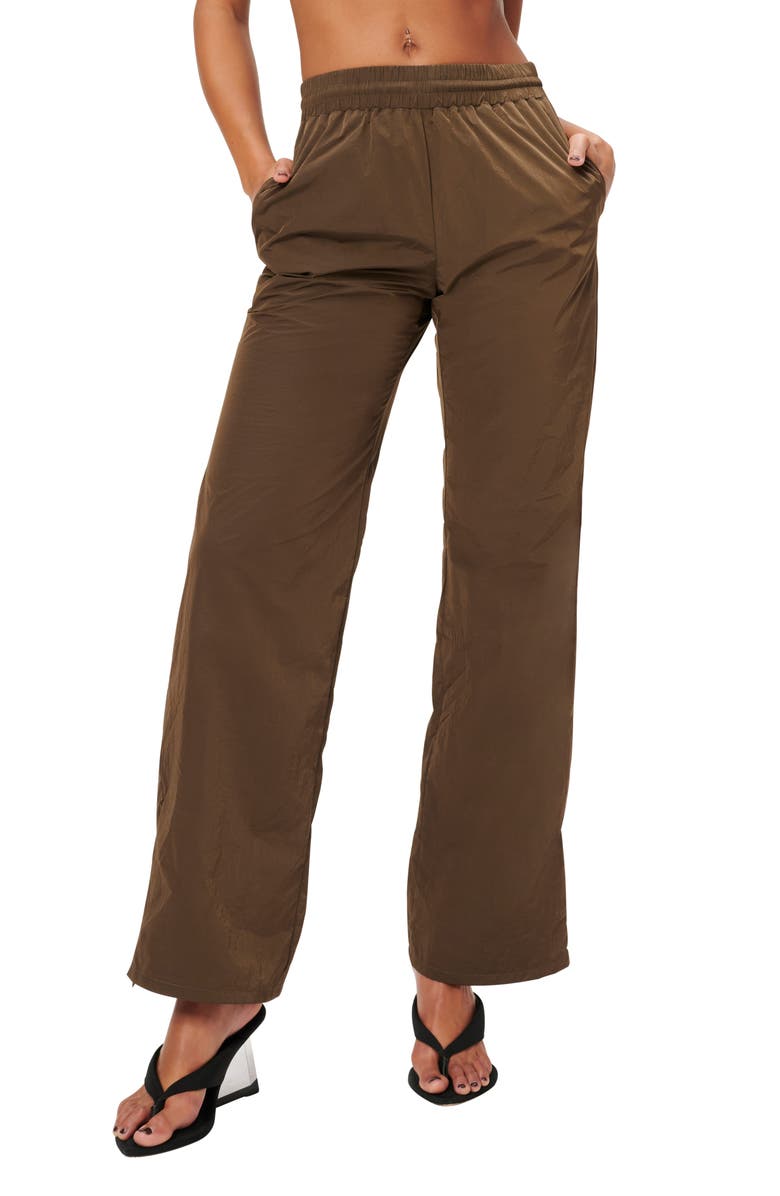 Good American Wide Leg Track Pants, Main, color, 