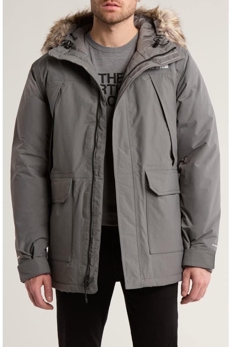 McMurdo Waterproof 600 Fill Power Hooded Down Parka with Faux Fur Trim, Main, color, SMOKED PEARL