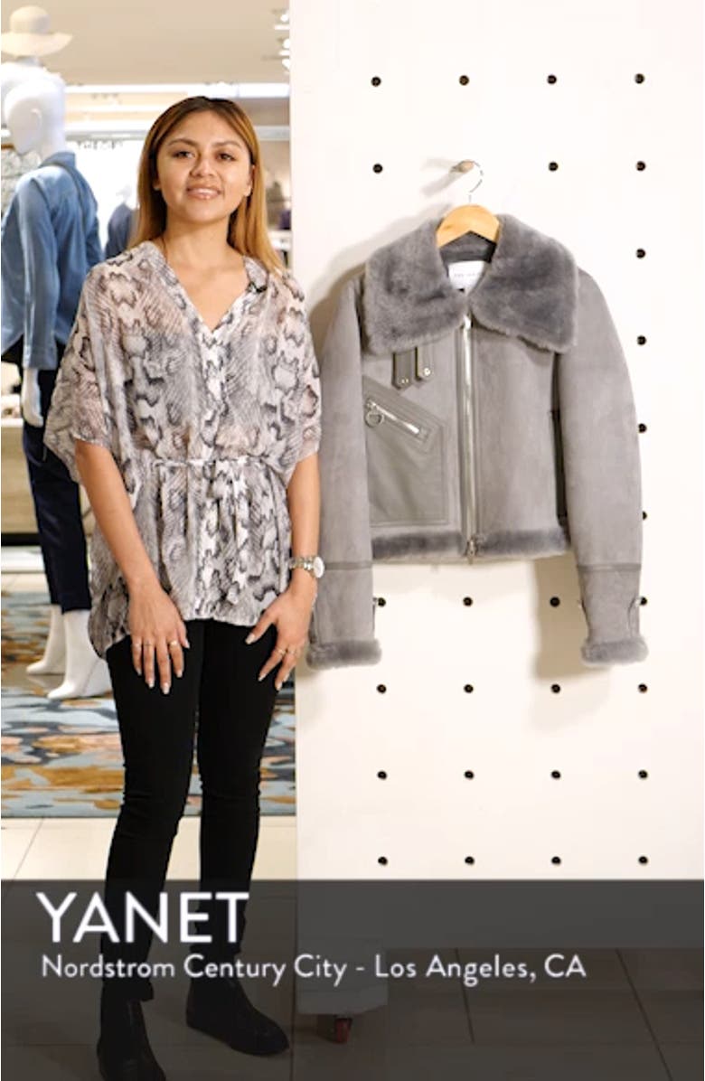 Moya Mini Leather & Genuine Shearling Jacket, sales video thumbnail