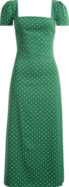 Odd Muse Polka Dot Square Neck Midi Dress (Women) | Nordstrom