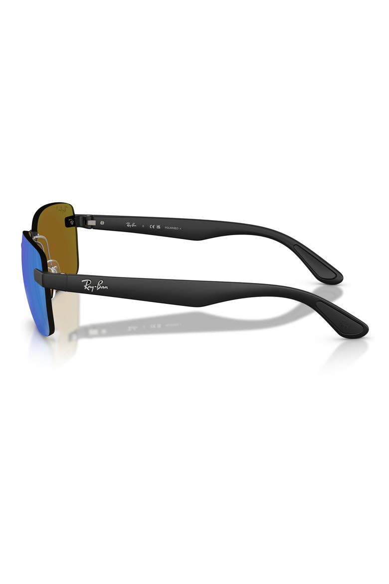 59mm Polarized Rimless Sunglasses, Alternate, color, SAND BLACK / POLAR GREEN