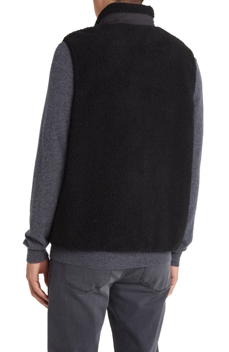 TAION Reversible High Pile Fleece & 800 Fill Power Down Quilted Vest, Alternate, color, Blackblack