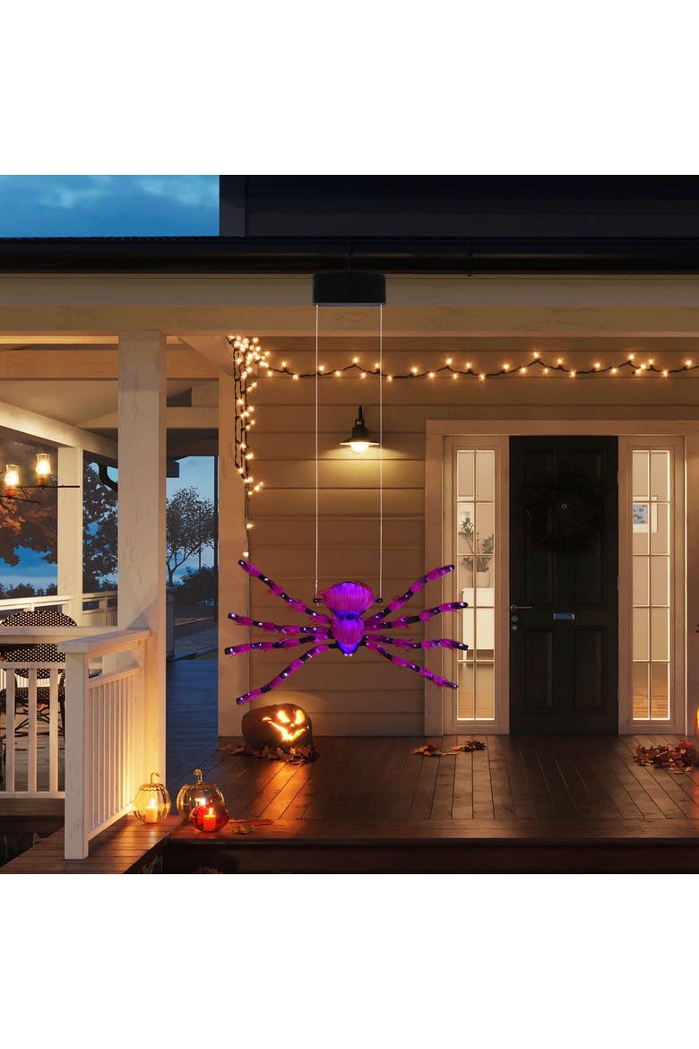 9 ft. Animated Outdoor Halloween Climbing Spider, Alternate, color, Multicolor