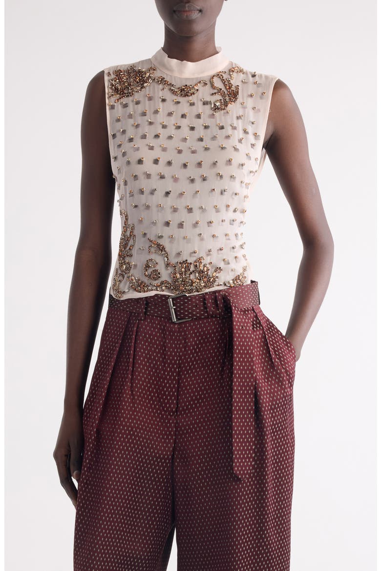 Carmasa Crystal Embellished Sleeveless Top, Main, color, BLUSH