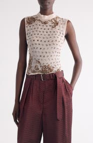Dries Van Noten Carmasa Crystal Embellished Sleeveless Top
