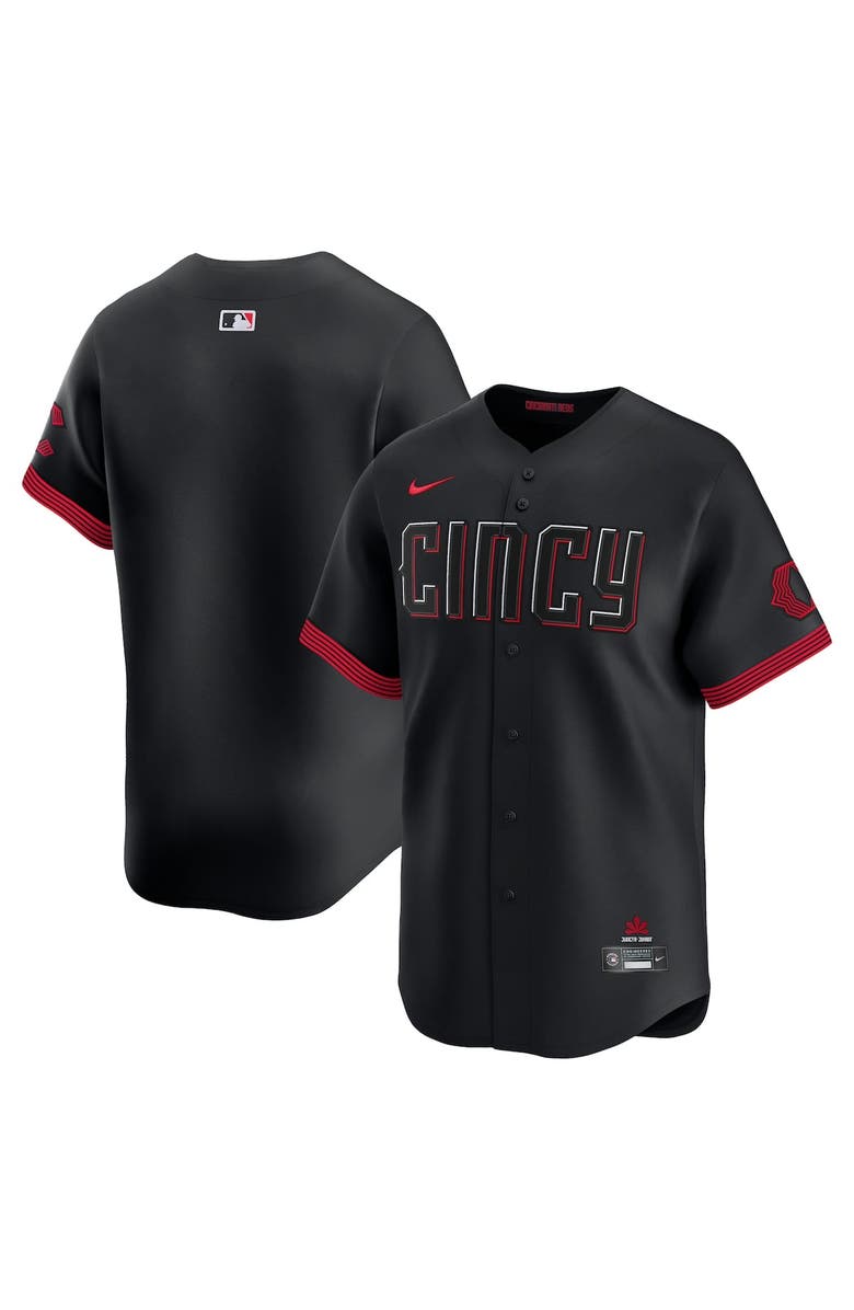 Nike Men's Nike Black Cincinnati Reds City Connect Limited Jersey, Alternate, color, 