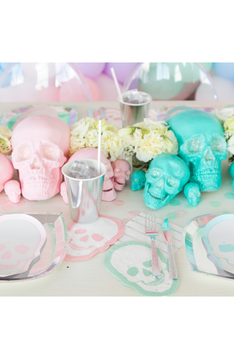Jollity & Co. Pastel Skull Plates, Alternate, color, Small Dessert Plates - 7"