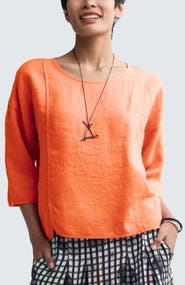 LUUKAA Solara Boxy Linen Blouse