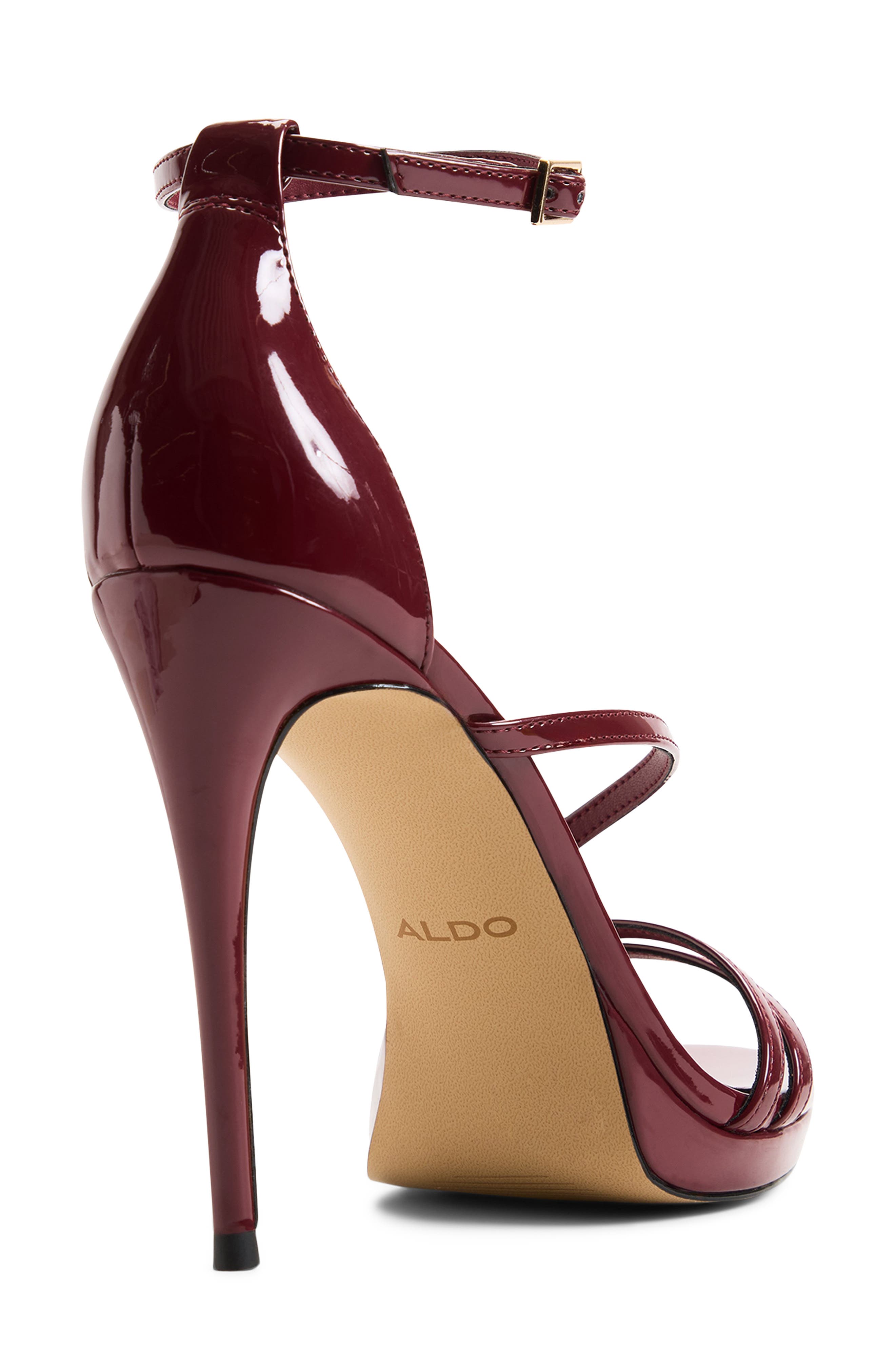 Odella Ankle Strap Platform Sandal, Alternate, color, DARK RED