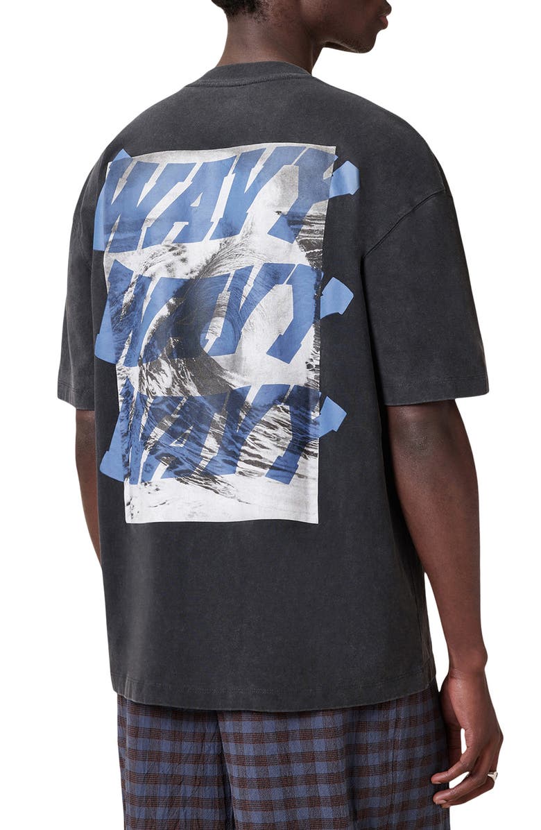 AllSaints Wavy Short Sleeve Crewneck Graphic T-Shirt, Alternate, color, 
