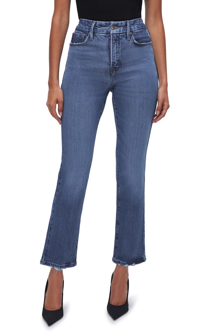 Good Legs Soft-Tech High Waist Ankle Straight Leg Jeans, Main, color, INDIGO513