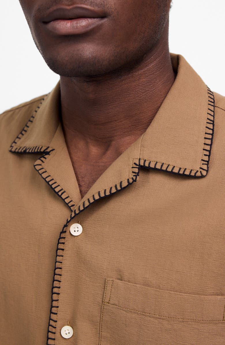 Madewell Textured Gauze Easy Short Sleeve Button-Up Shirt, Alternate, color, Faded Birch