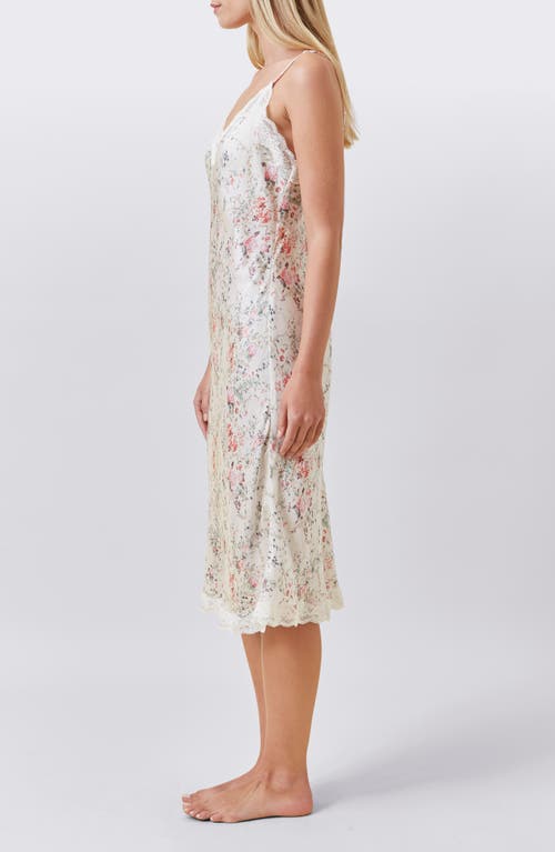 Papinelle Yolly Floral Satin Slip Nightgown In Multi