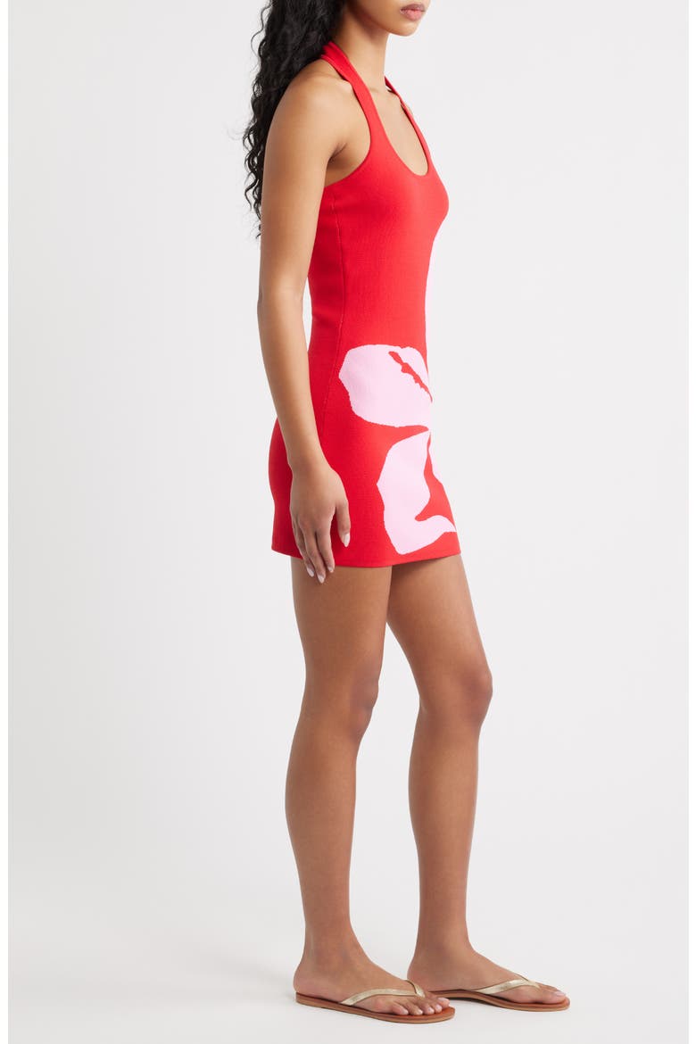 Knit Halter Minidress, Alternate, color, BERRY BLISS