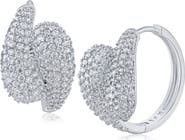 CZ by Kenneth Jay Lane Double Curve Pavé Hoop Earrings