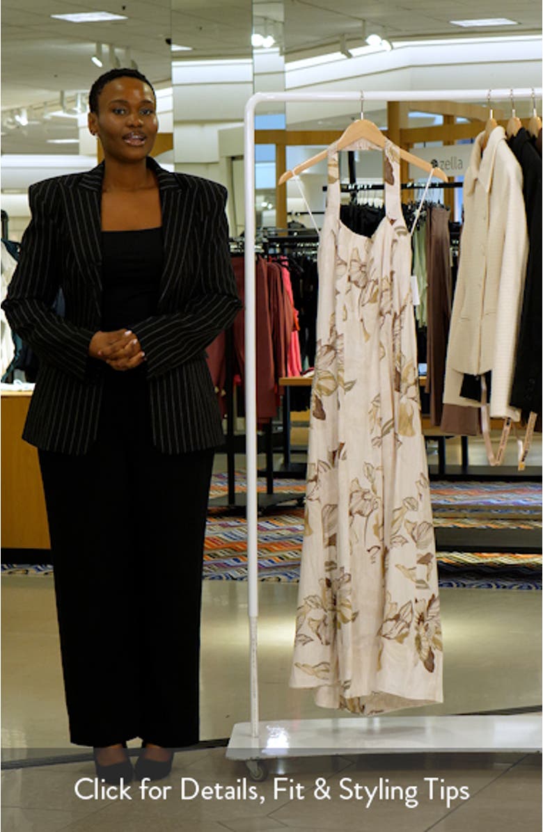 Floral Panel Halter Midi Dress, sales video thumbnail