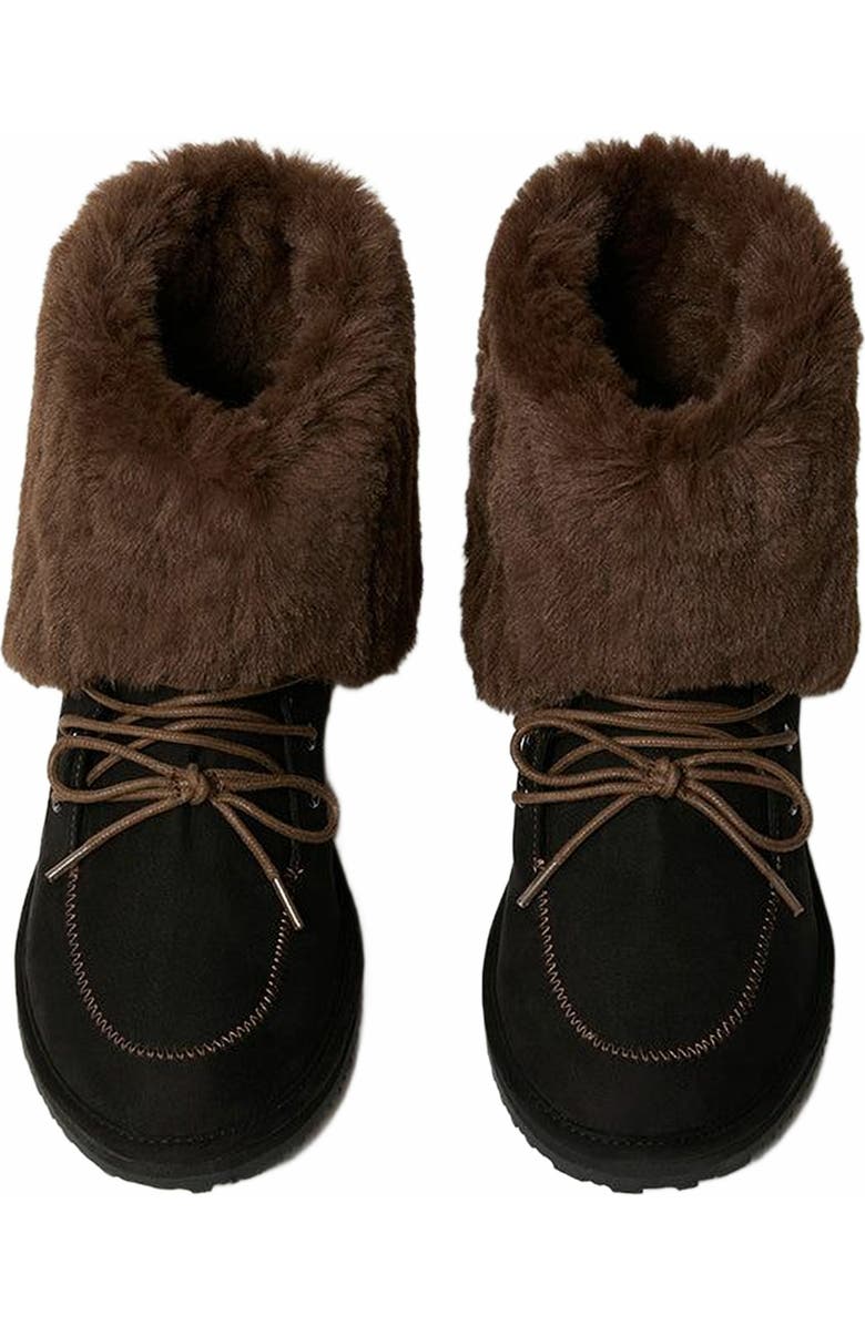 WeWoreWhat Fold Over Fur Bootie, Alternate, color,