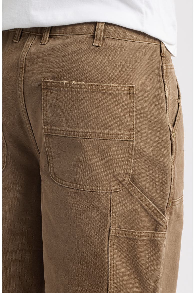 Ripped Carpenter Denim Shorts, Alternate, color, BROWN