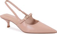 BERNESS Corrie Pointed Toe Buckle Slingback Kitten Heel Pump