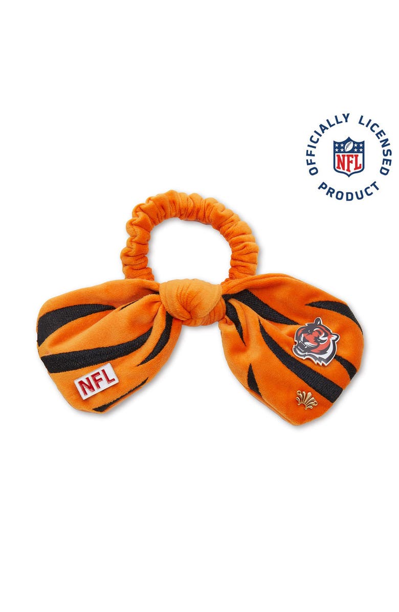 Lele Sadoughi Cincinnati Bengals Bow Scrunchie, Main, color, Orange 800