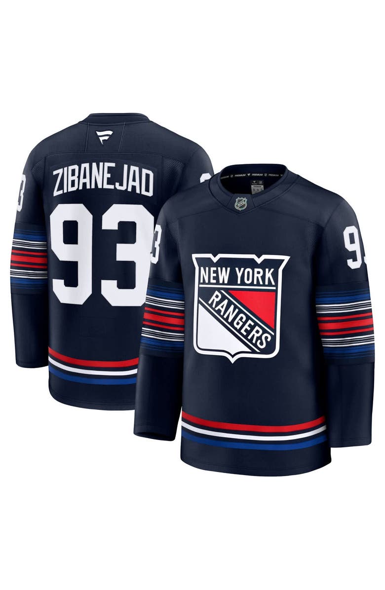 FANATICS Men's Fanatics Mika Zibanejad Navy New York Rangers Alternate Premium Jersey, Main, color, 