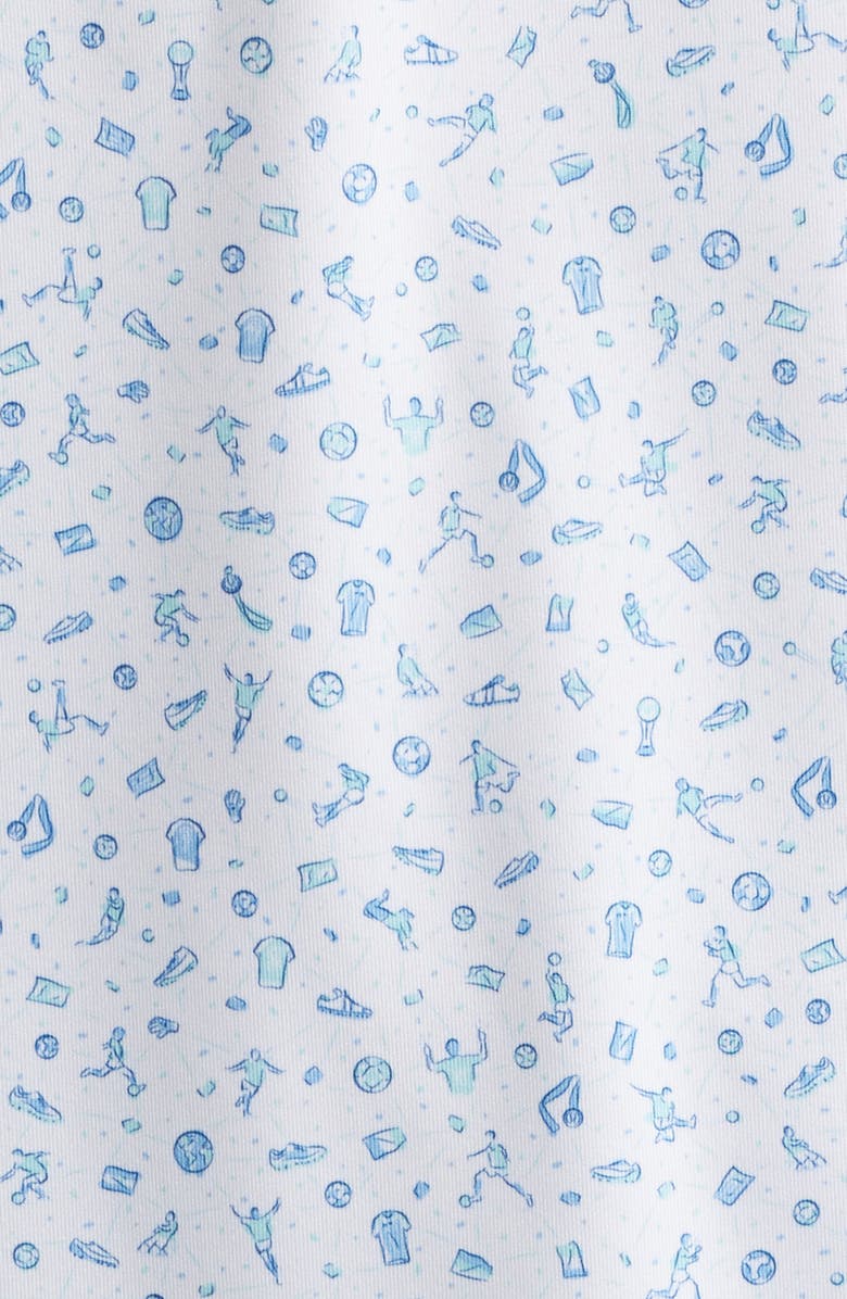 Peter Millar Goalie Soccer Print Performance Jersey Polo, Alternate, color, White