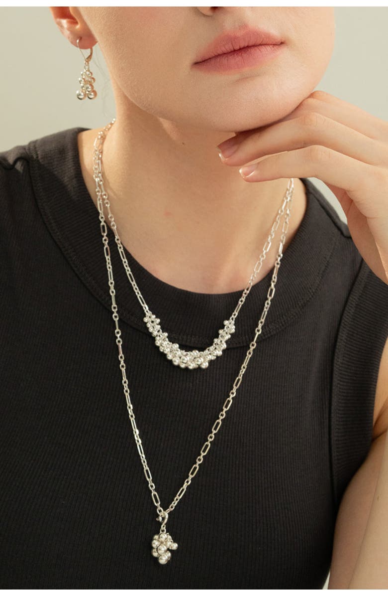 Bearfruit Jewelry Sterling Silver Isabelle Cluster Pendant Chain Necklace, Alternate, color, Silver