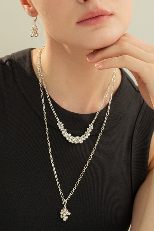Bearfruit Jewelry Sterling Silver Isabelle Cluster Pendant Chain Necklace In Silver