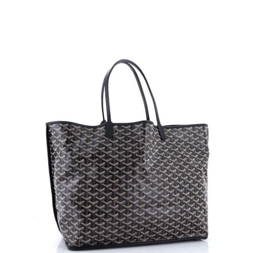 Pre-owned Goyard  Goyard Anjou Reversible Tote Coated Canvas Gm In Black