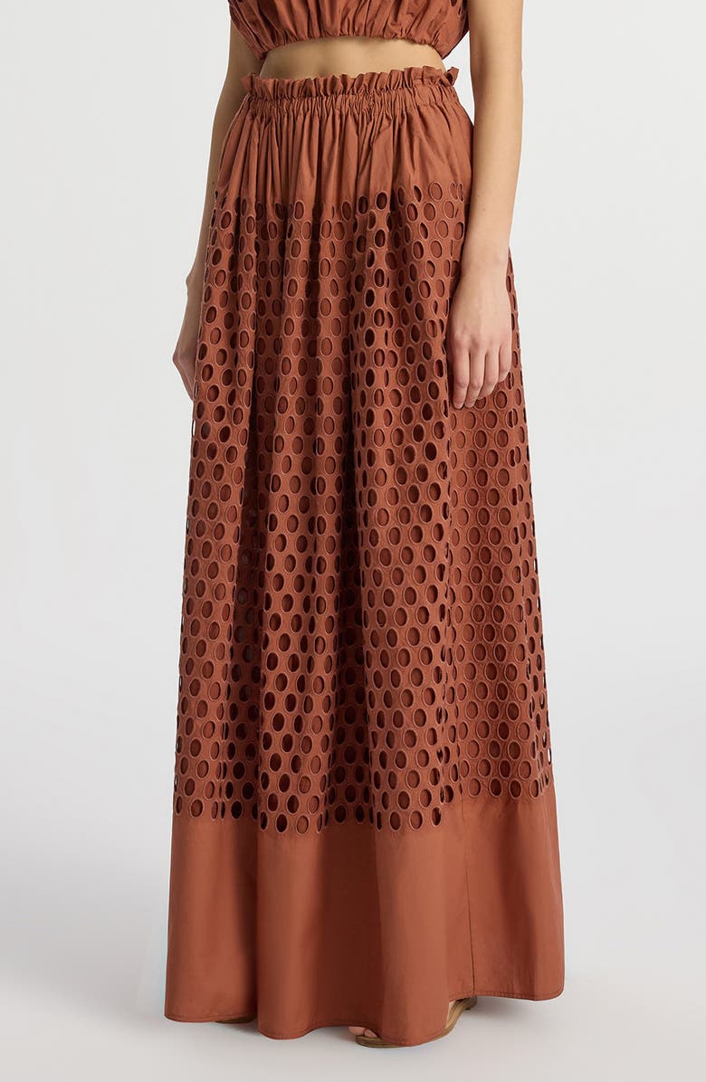A.L.C. Flora Cotton Eyelet Maxi Skirt, Alternate, color, Sequoia