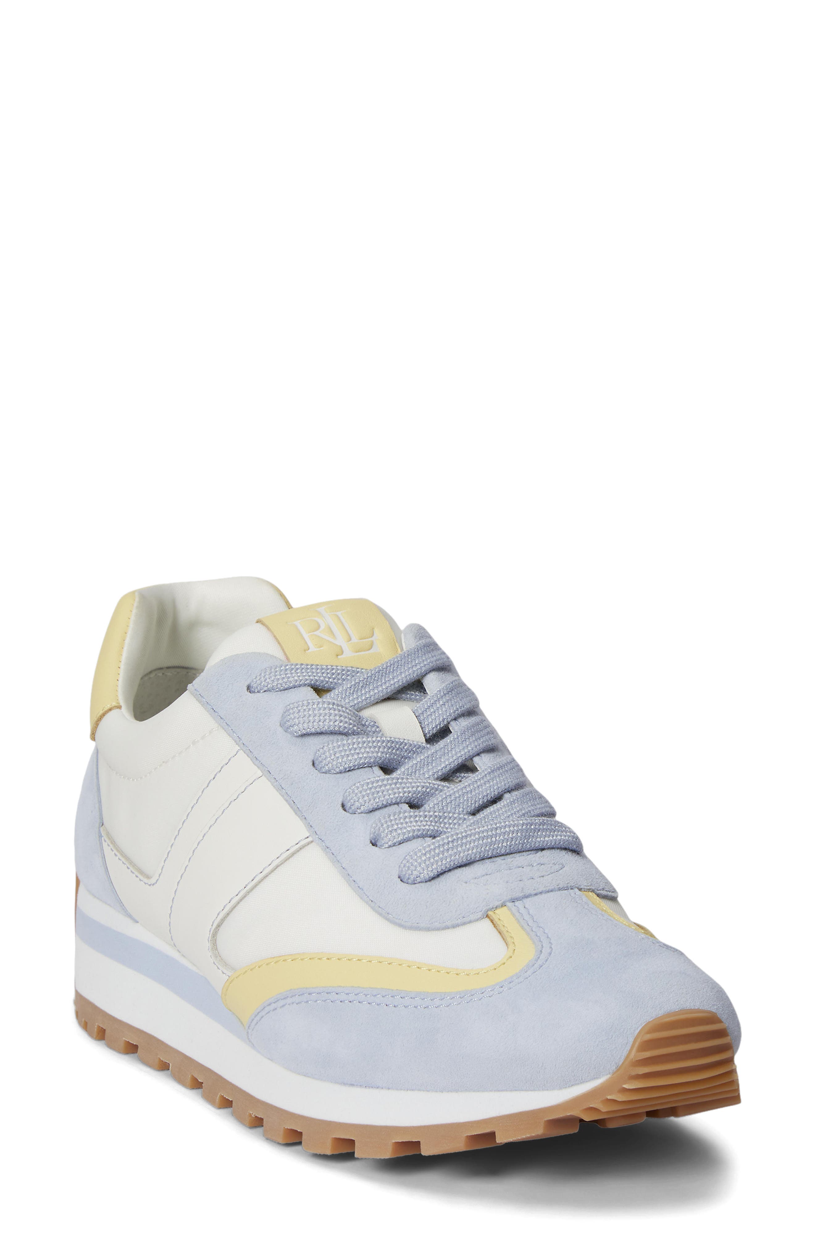 Lauren Ralph Lauren Dani Sneaker, Alternate, color, Alpine Blue/ White/ Lemon