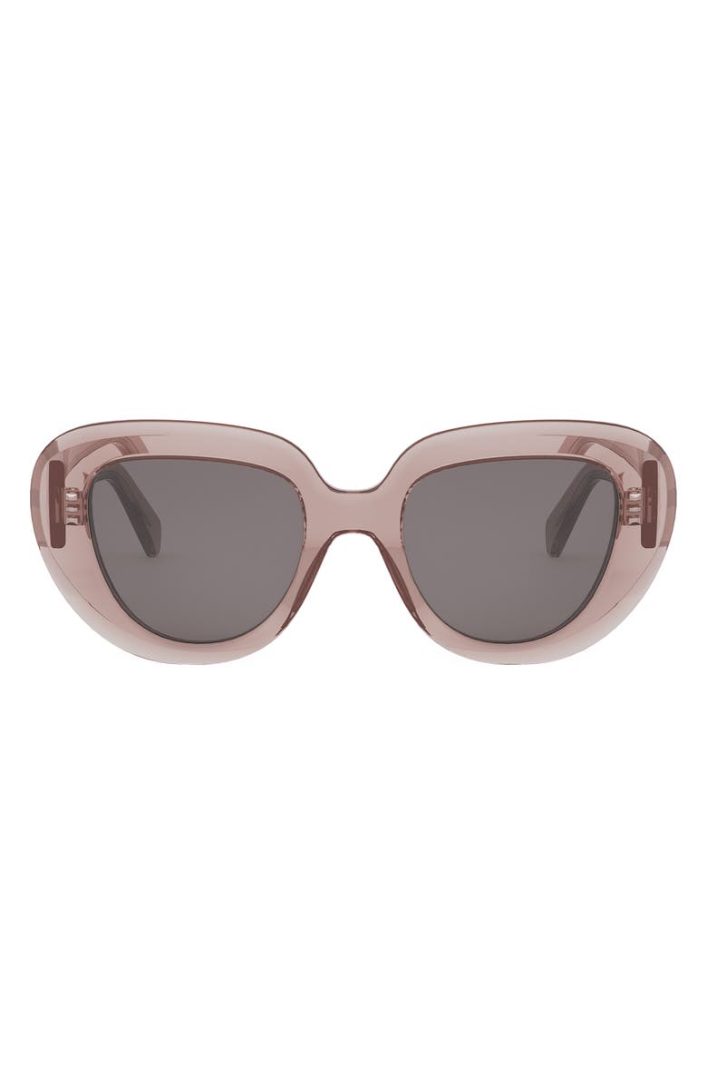 CELINE Bold 3 Dots 51mm Gradient Butterfly Sunglasses, Main, color, Pink / Other / Smoke
