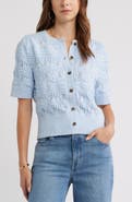 Treasure & Bond Short Sleeve Pointelle Cardigan