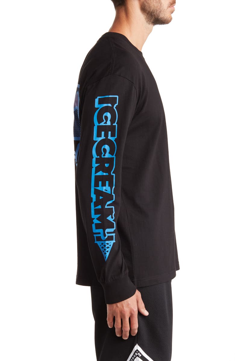 ICECREAM Men's Cones n' Bones Long Sleeve Cotton Graphic Logo Tee, Alternate, color,