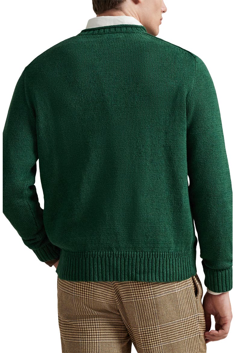 Polo Bear Roll Crewneck Sweater, Alternate, color, NEW FOREST
