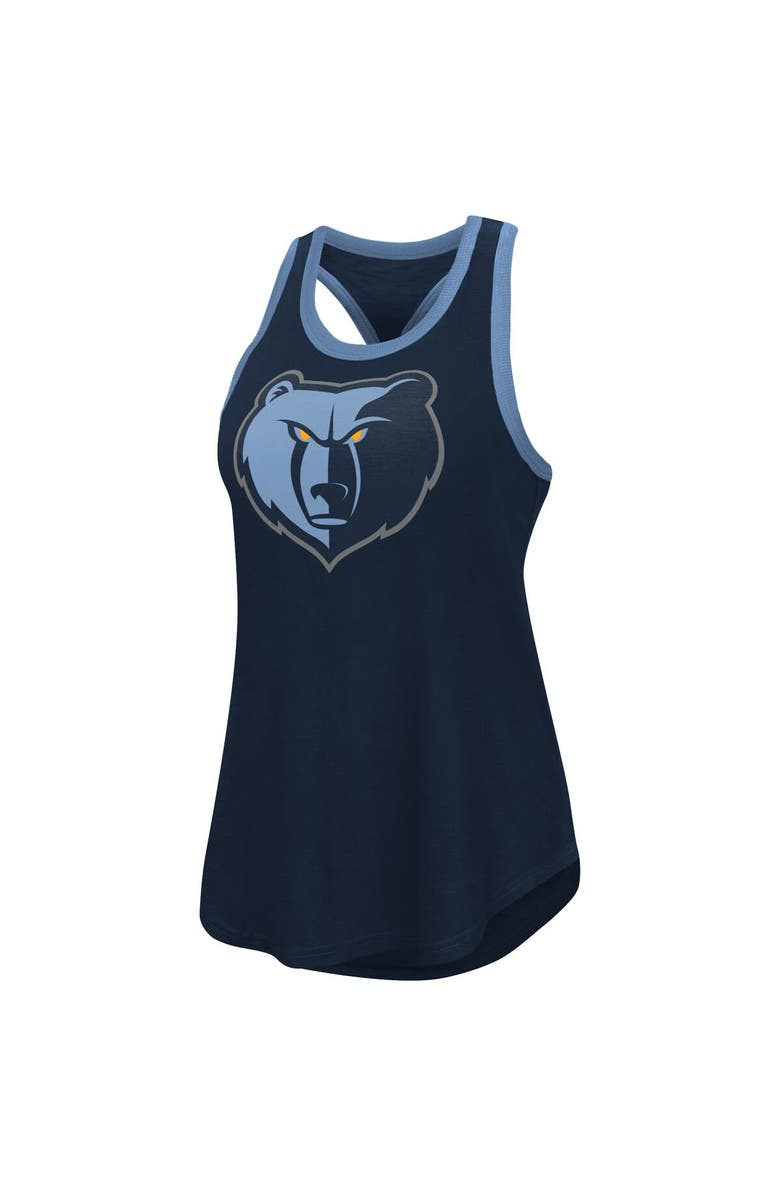 G-III 4HER BY CARL BANKS Women's G-III 4Her by Carl Banks Navy Memphis Grizzlies Showdown Scoop-Neck Racerback Tank Top, Alternate, color, Navy