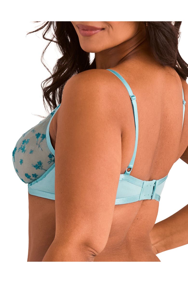 Clementin Unlined Plunge Bra, Alternate, color, Medium blue