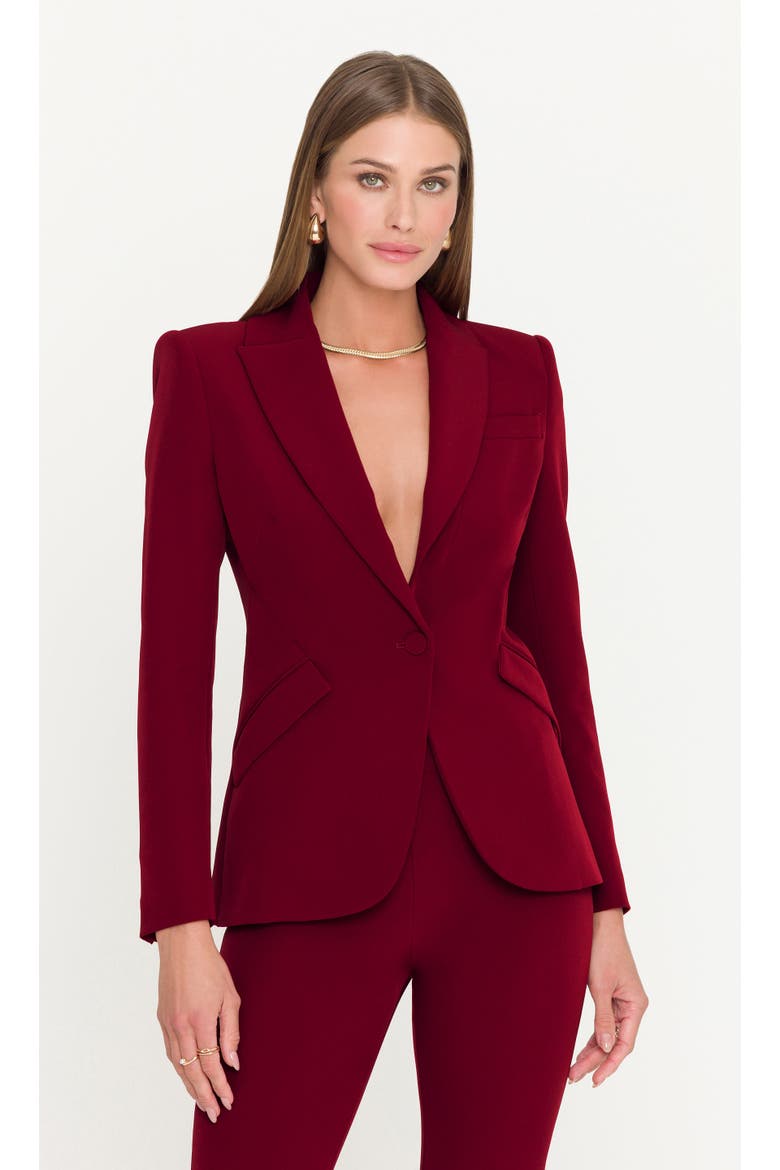 Vera Crepe Blazer, Alternate, color, Crimson