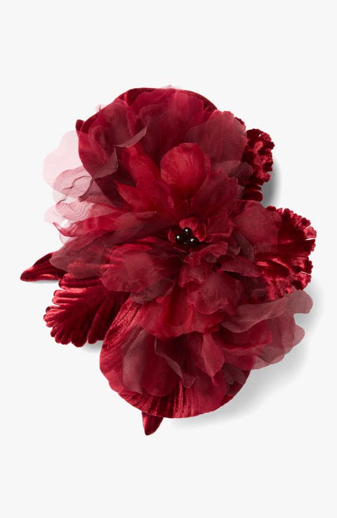 The Scarlet Orchid Floral Brooch