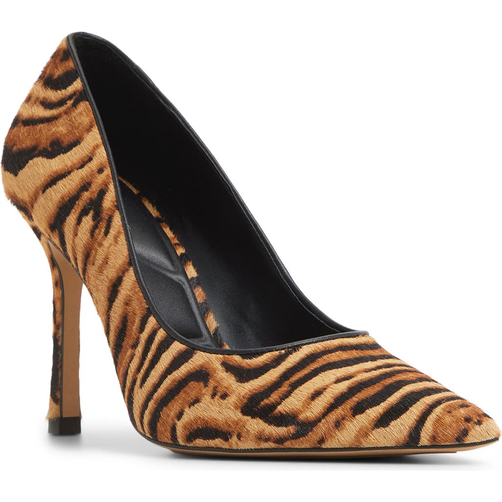 Aldo Stessy 3.0 Genuine Calf Hair Pointed Toe Pump In Brown