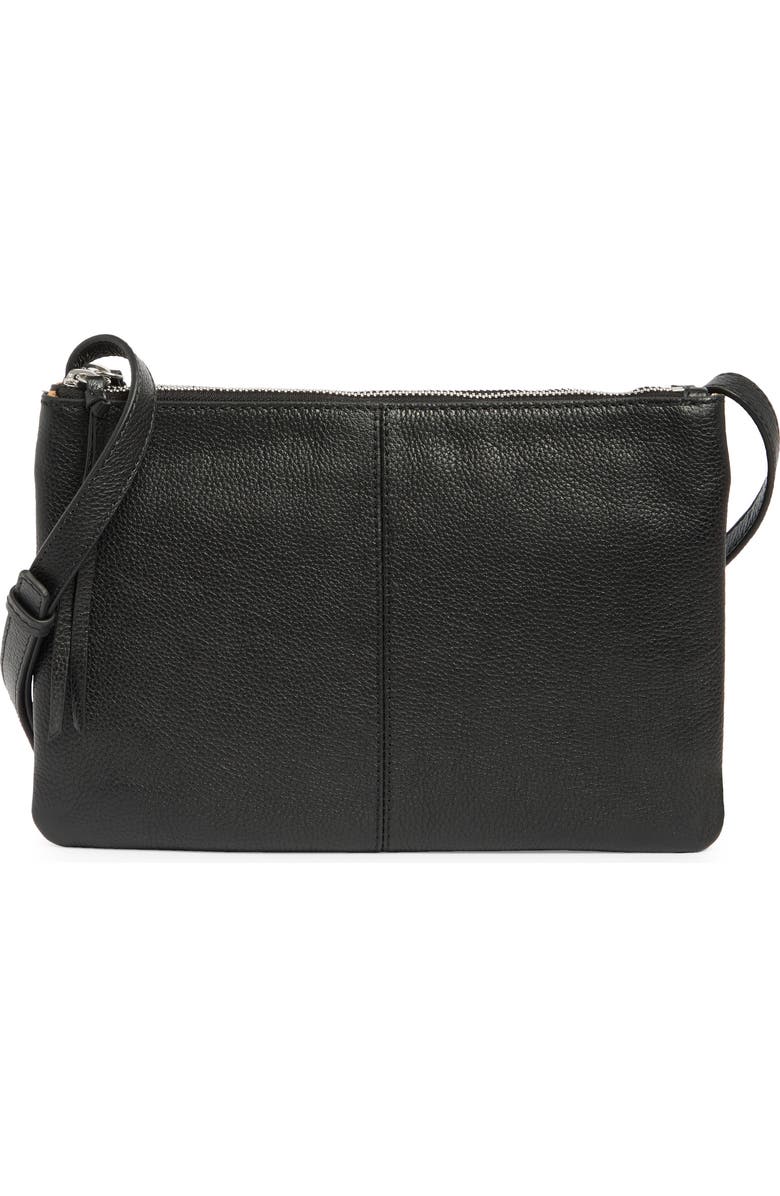 Lucky Brand Ruie Leather Crossbody Bag, Main, color, Black