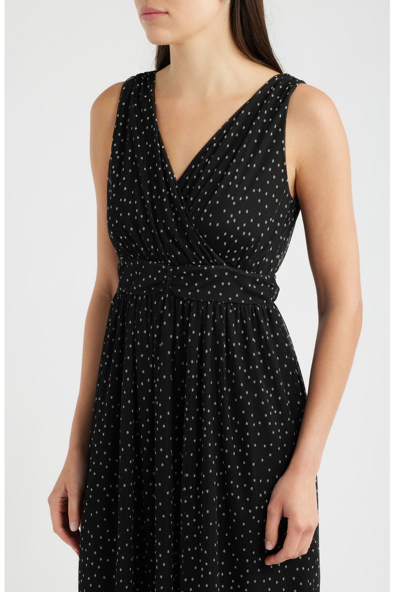 Cross Mesh Midi Dress, Alternate, color, BLACK